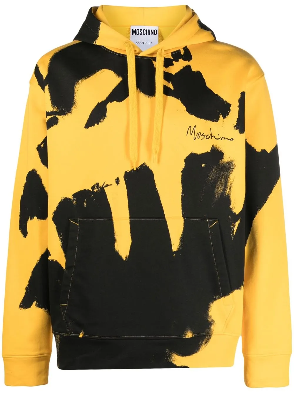 

Moschino graphic-print cotton hoodie - Yellow