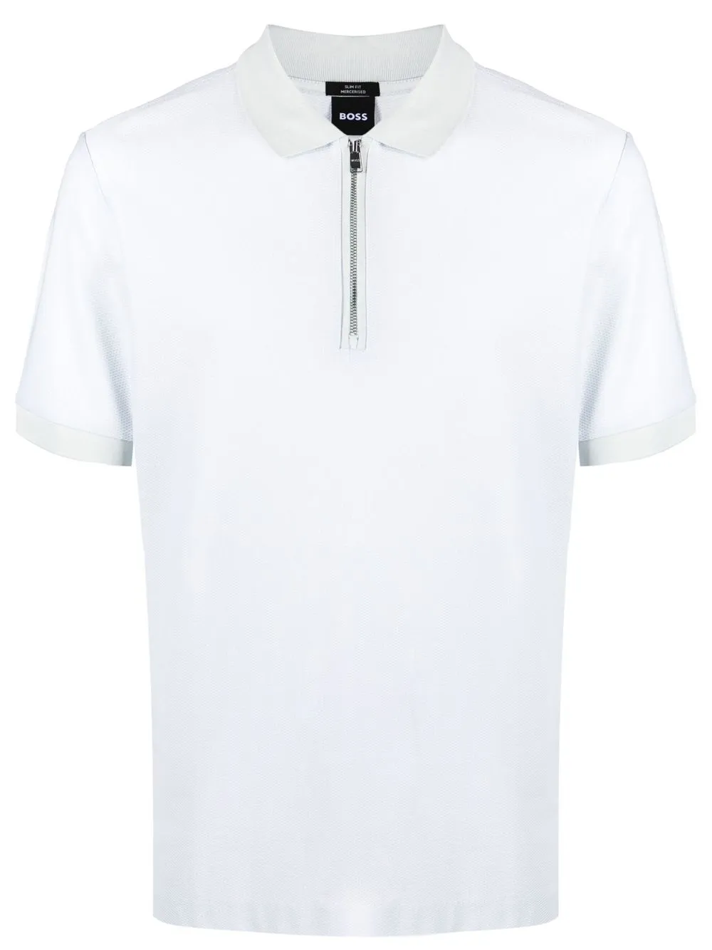 

BOSS zip-up piqué polo shirt - Blue