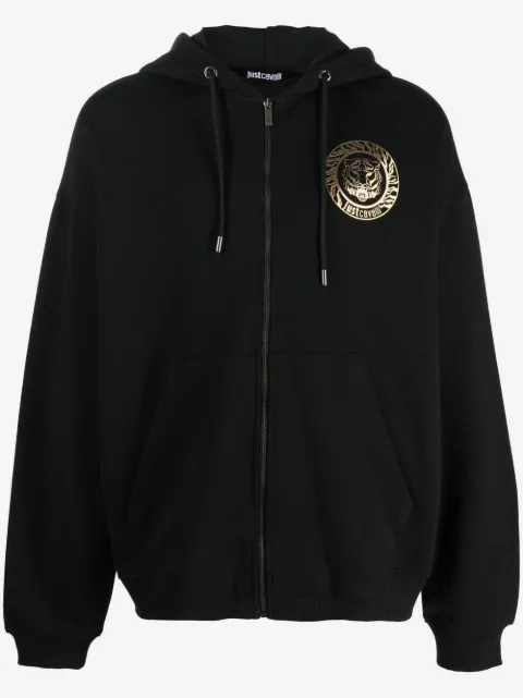 Just Cavalli logo-print cotton hoodie