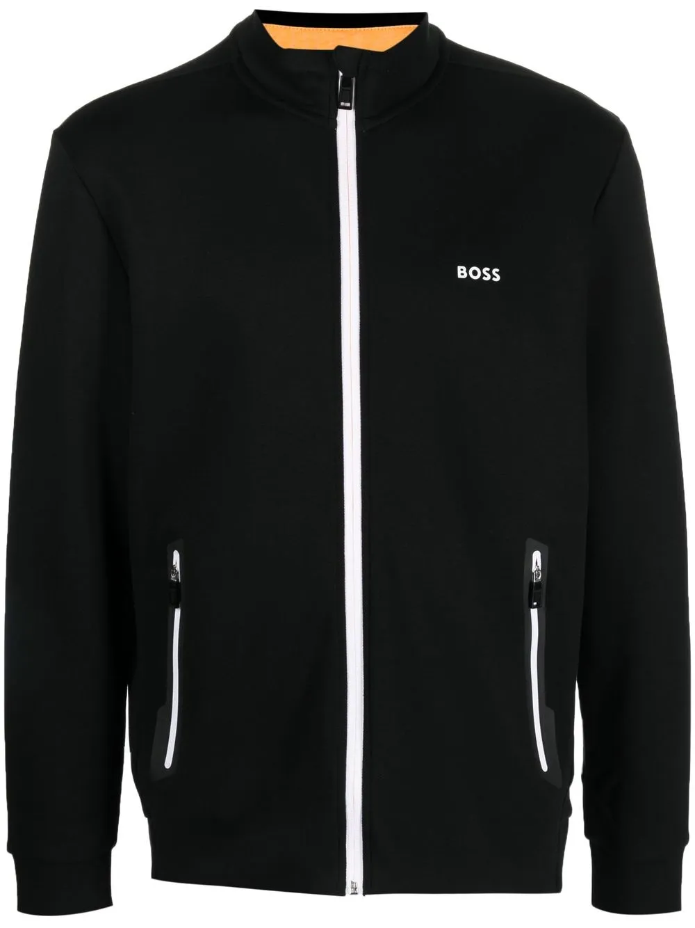 

BOSS sudadera con cierre y logo estampado - Negro