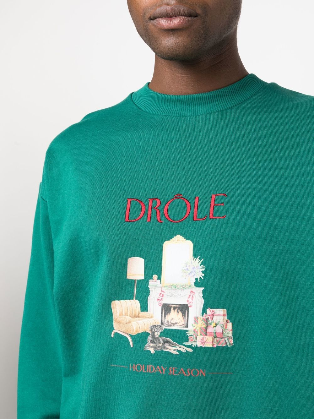 Shop Drôle De Monsieur Logo-embroidered Sweatshirt In Green