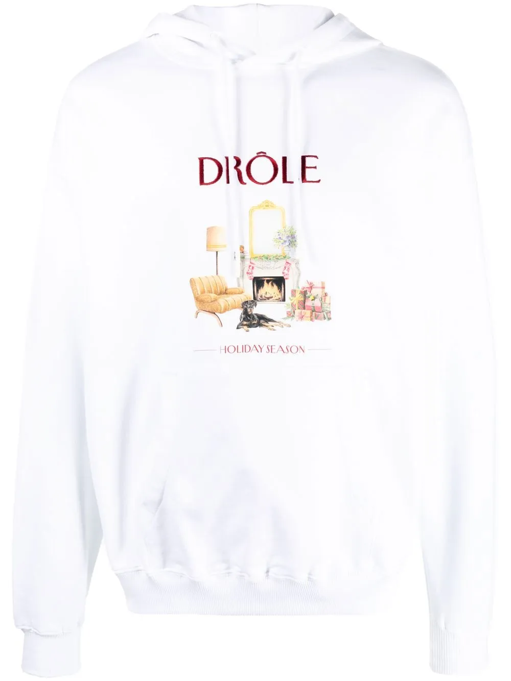 DRÔLE DE MONSIEUR LOGO-EMBROIDERED HOODIE