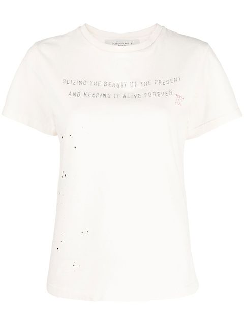 Golden Goose slogan-print crew-neck T-shirt