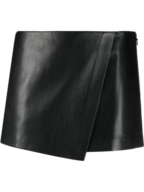 faux-leather mini skirt
