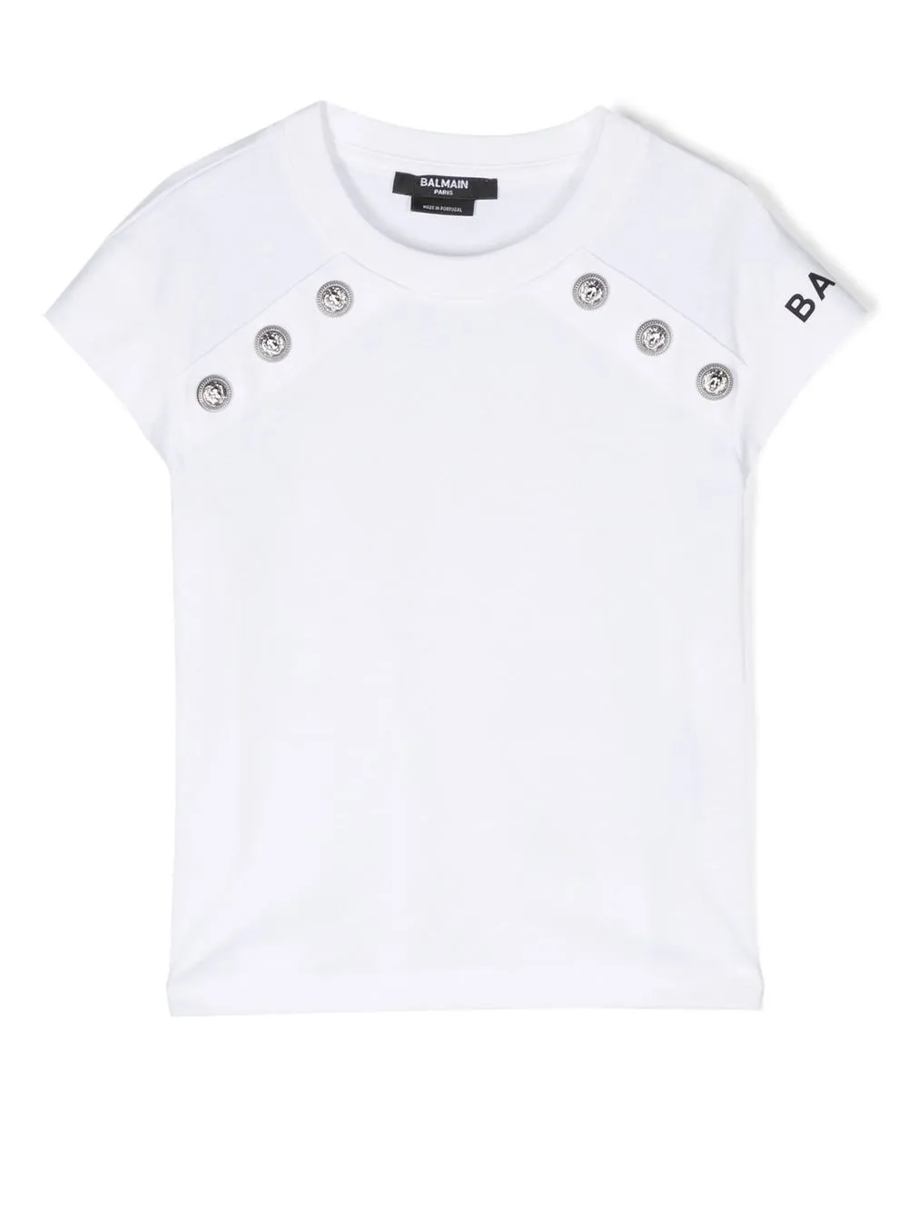 

Balmain Kids playera con logo y botones - Blanco