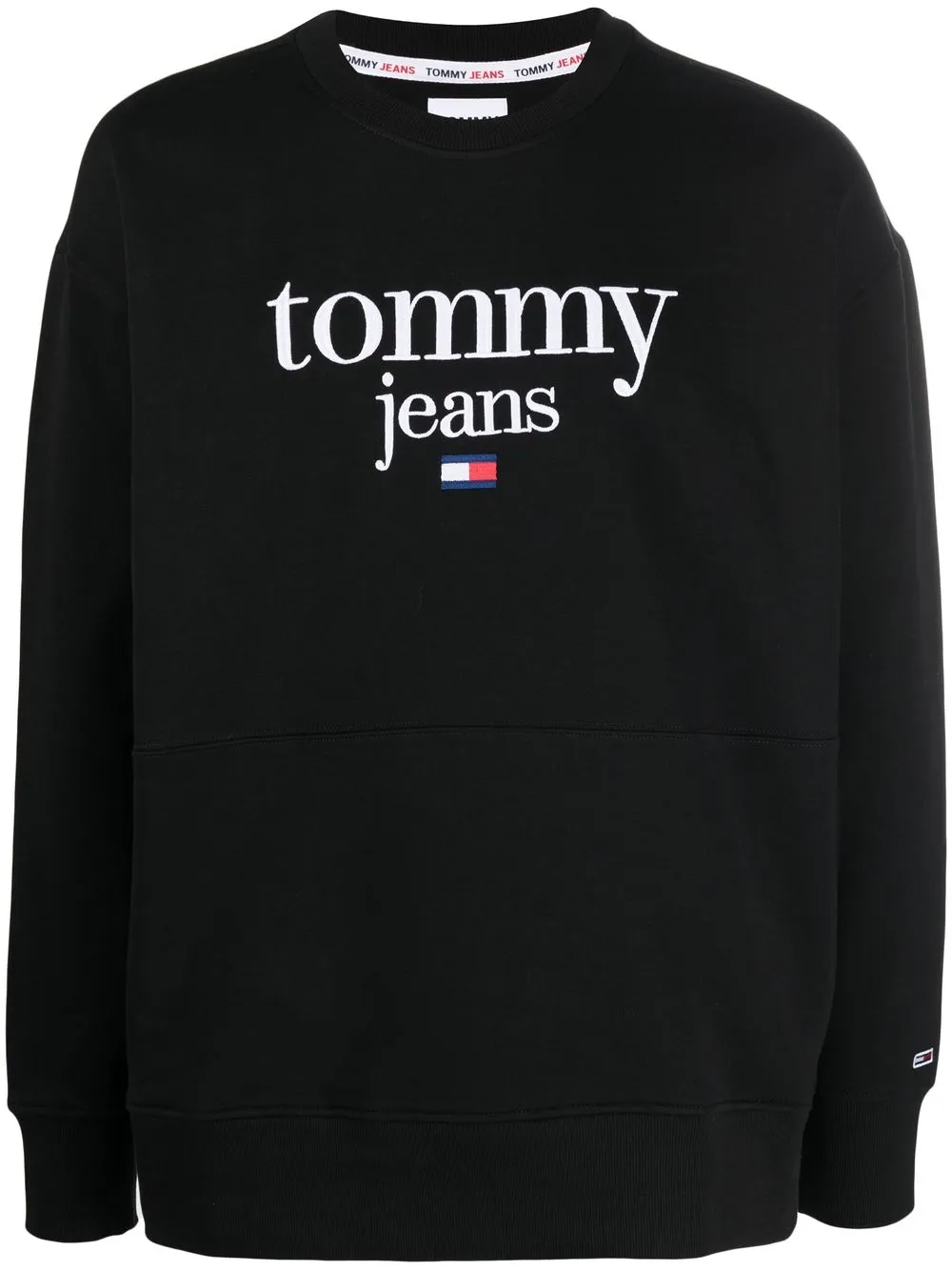 

Tommy Jeans logo-embroidered crew neck jumper - Black