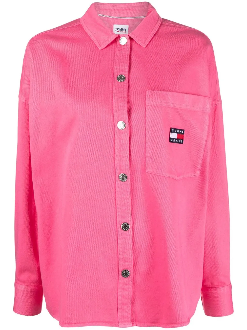 

Tommy Jeans camisa manga larga con parche del logo - Rosado