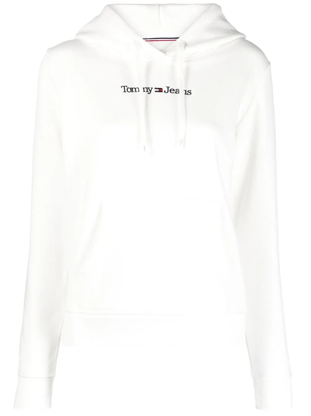 

Tommy Jeans logo-embroidered drawstring hoodie - White