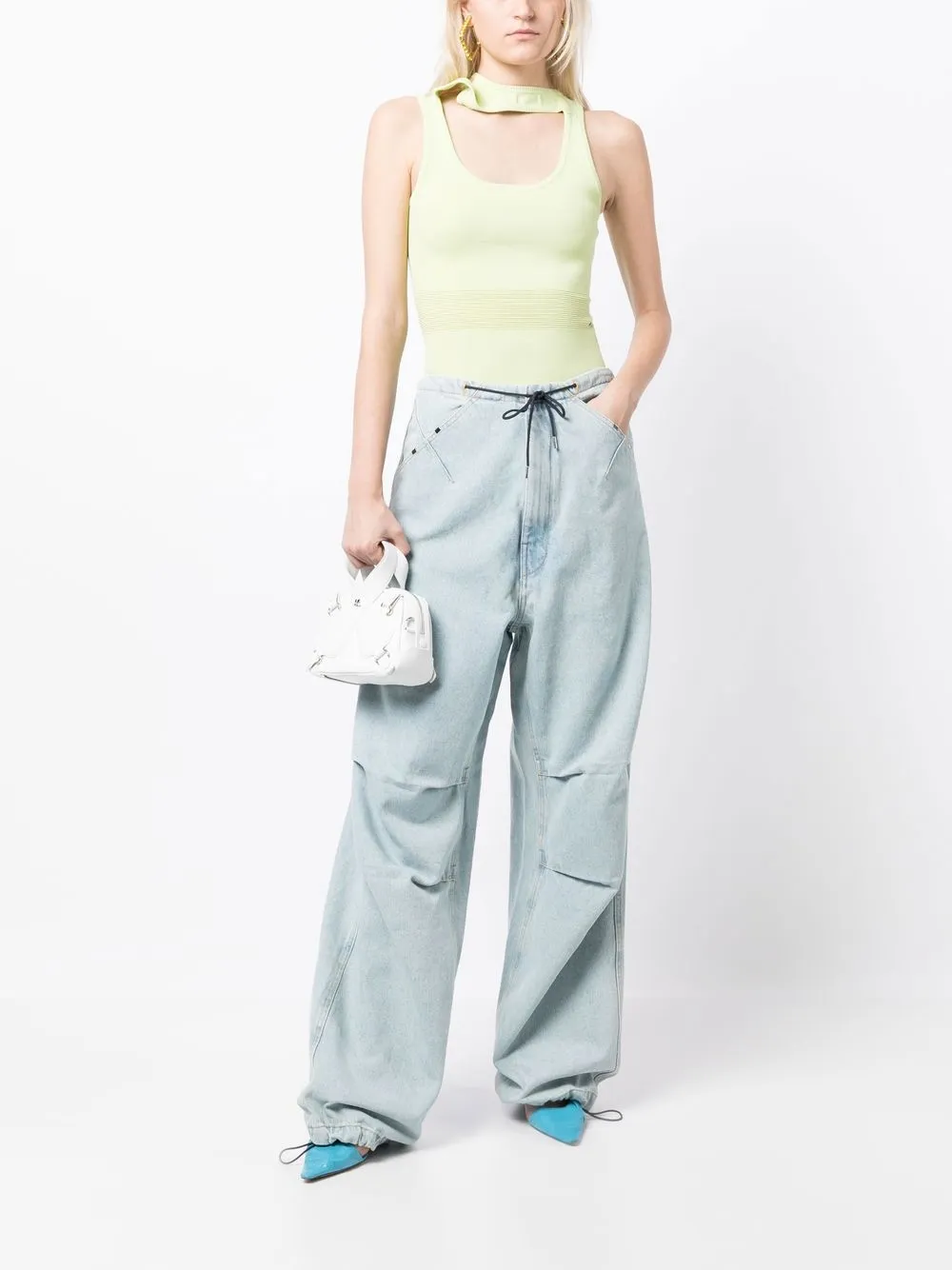 Darkpark daisy pinched detail wide leg jeans farfetch