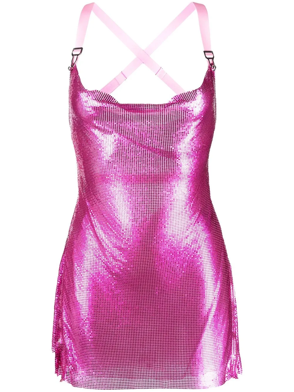 

POSTER GIRL Calypson chain-mail backless dress - Pink