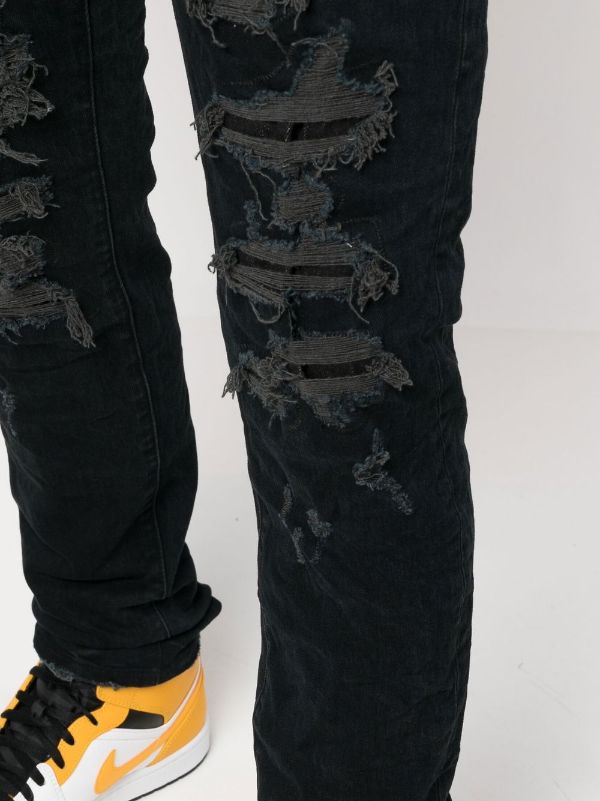 Designer Jeans Purple Jeans Mens Womens Distressed Black Ripped