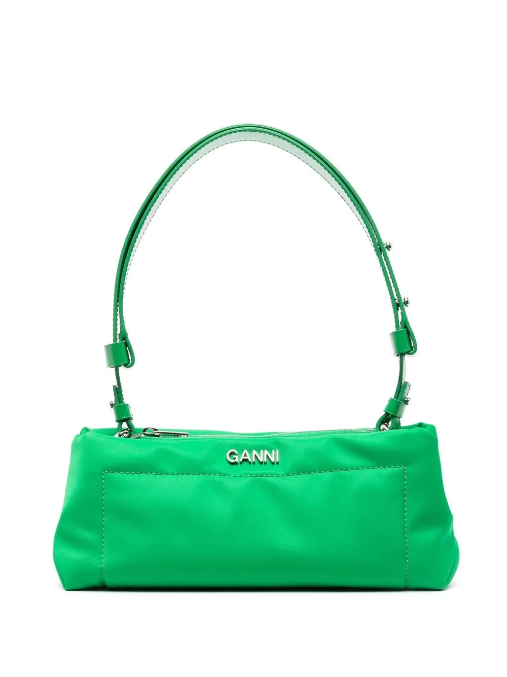 

GANNI logo-plaque tote bag - Green