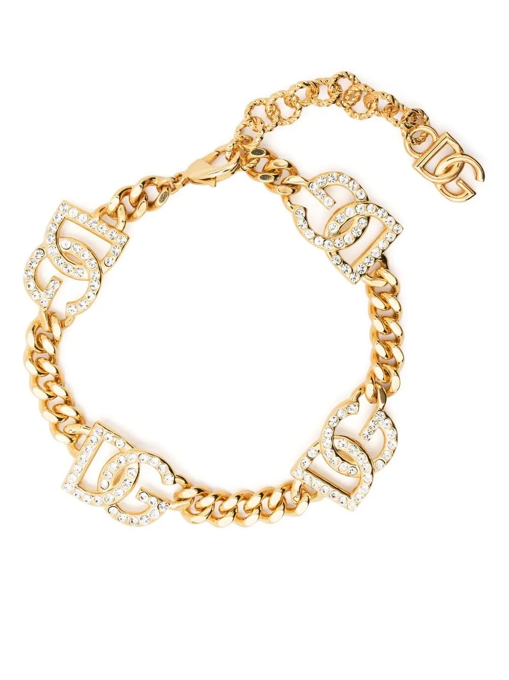 

Dolce & Gabbana logo-plaque embellished chocker - Gold