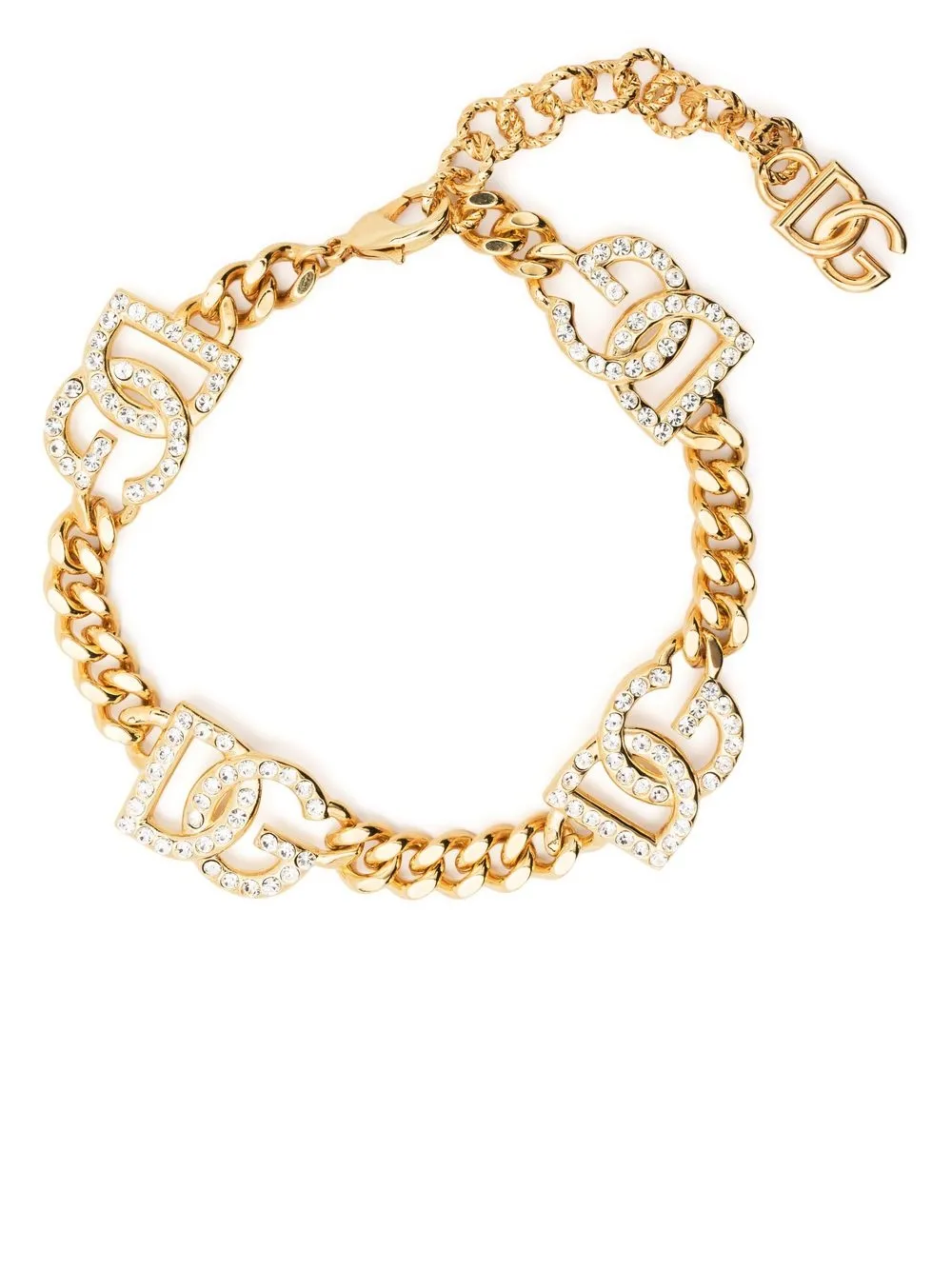 Dolce & Gabbana gargantilla con placa del logo y detalles - Dorado