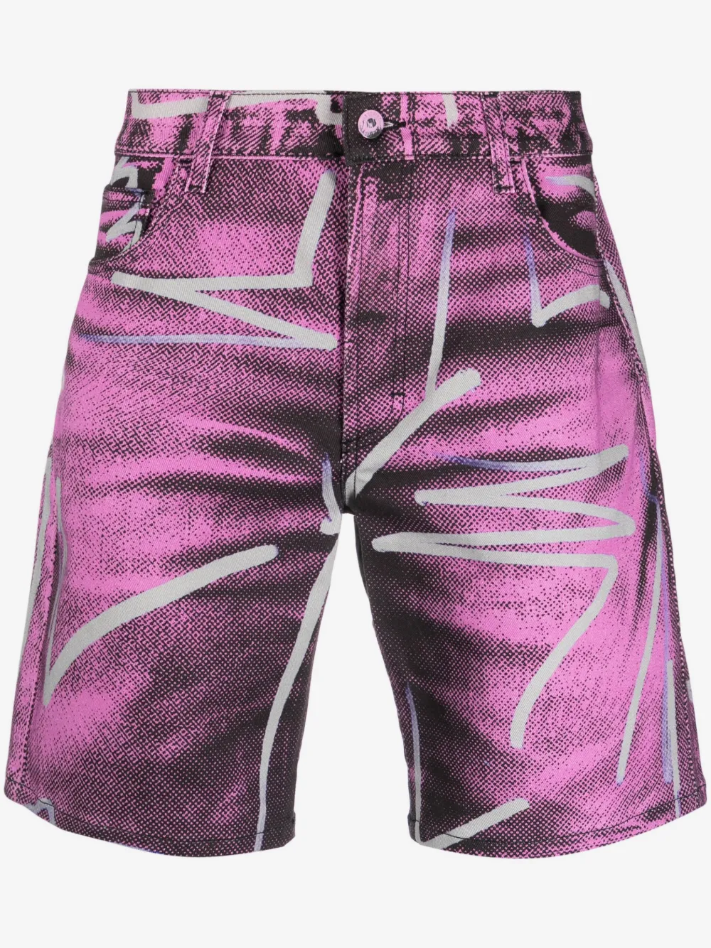 Moschino Shadows & squiggles denim shorts | Purple | Image 1