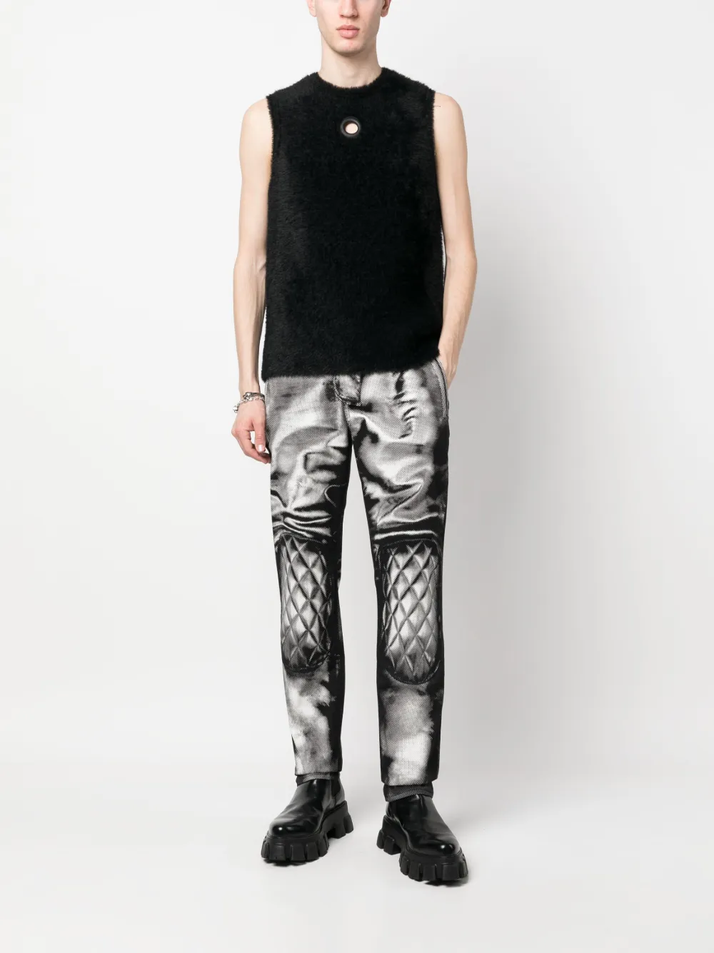 Moschino Broek met print - Zwart