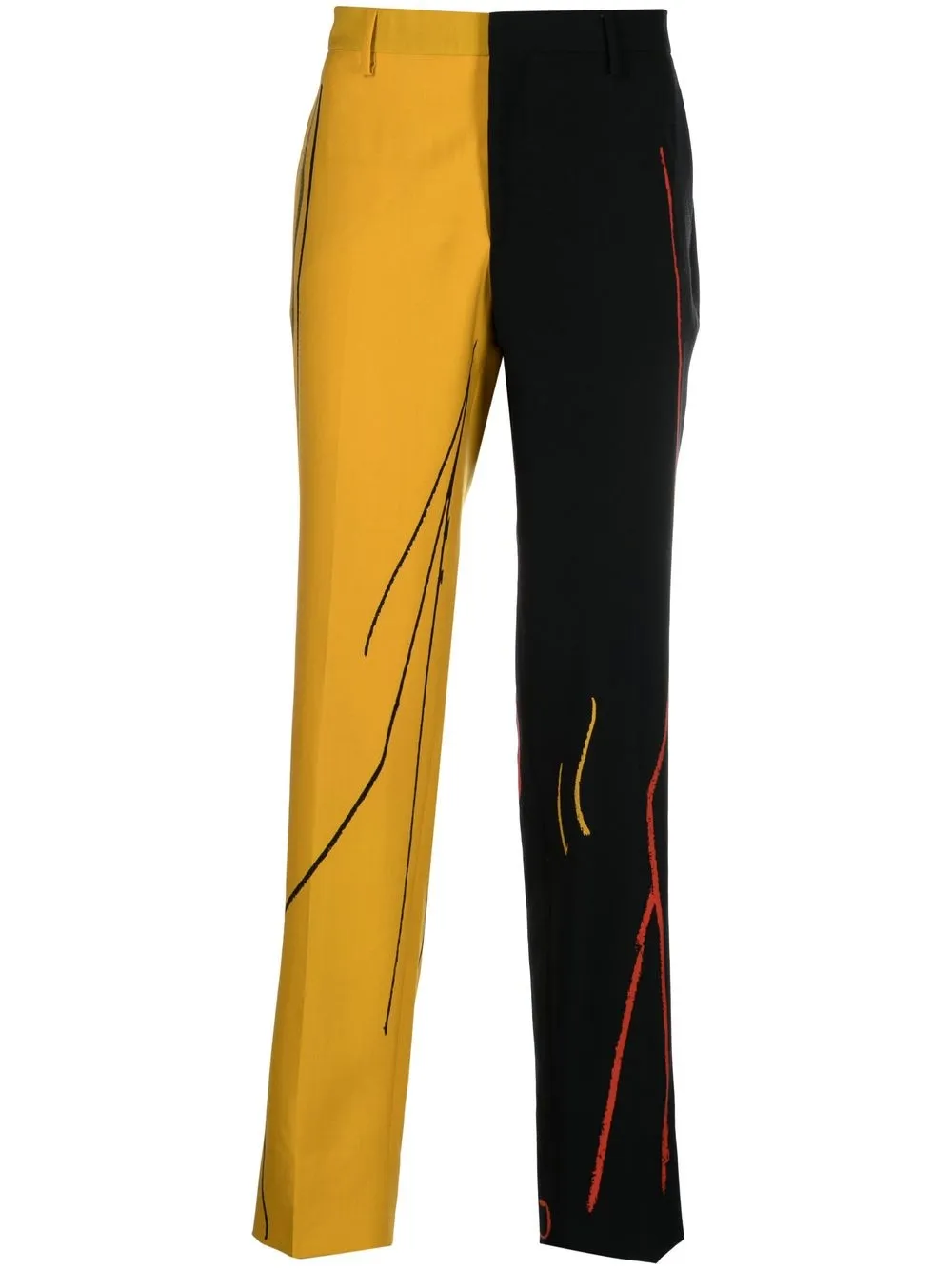 

Moschino colour-block wool trousers - Yellow