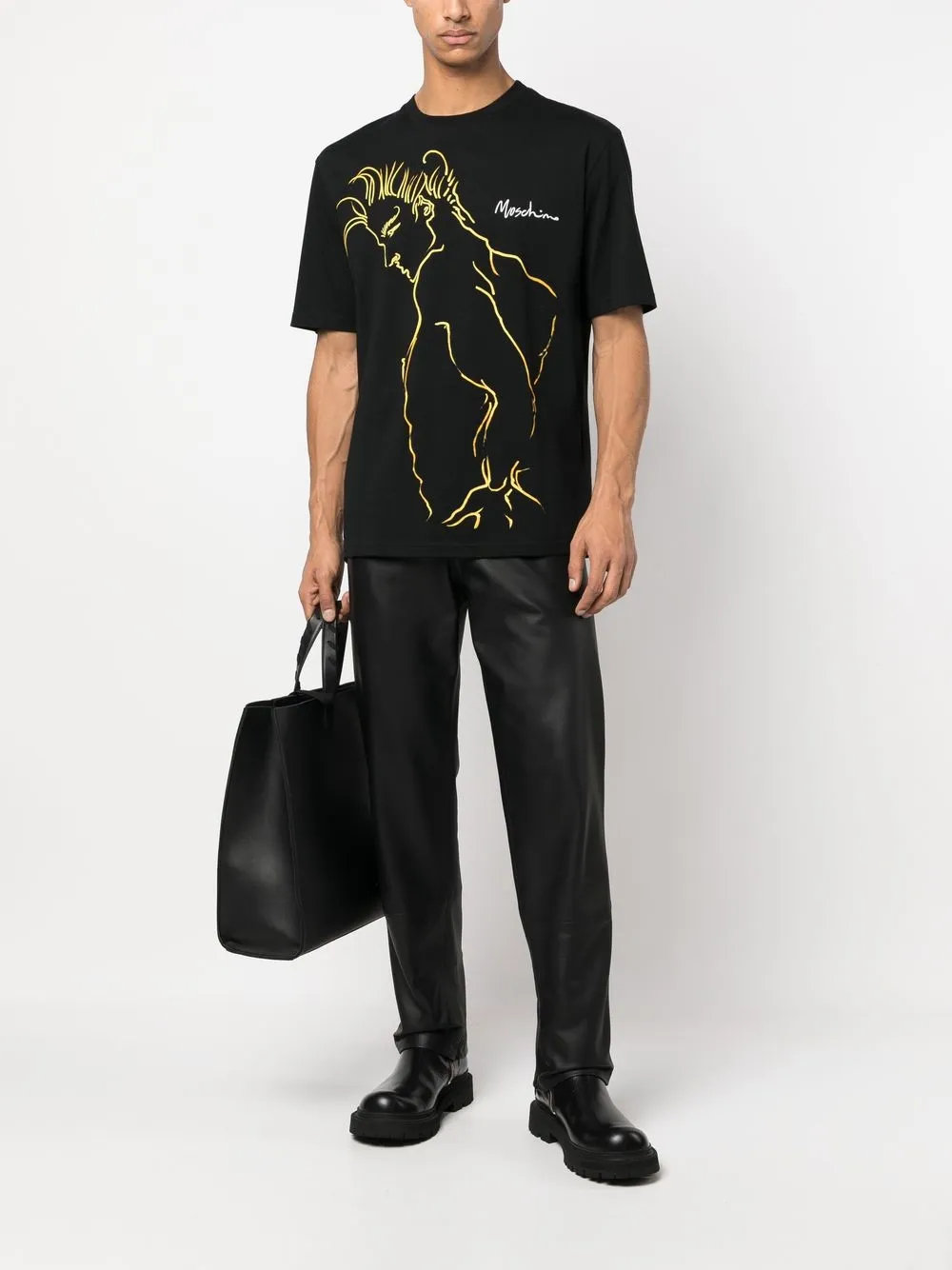 Moschino T-shirt met print - Zwart