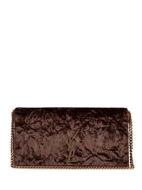 Saint Laurent Kate crushed velvet shoulder bag