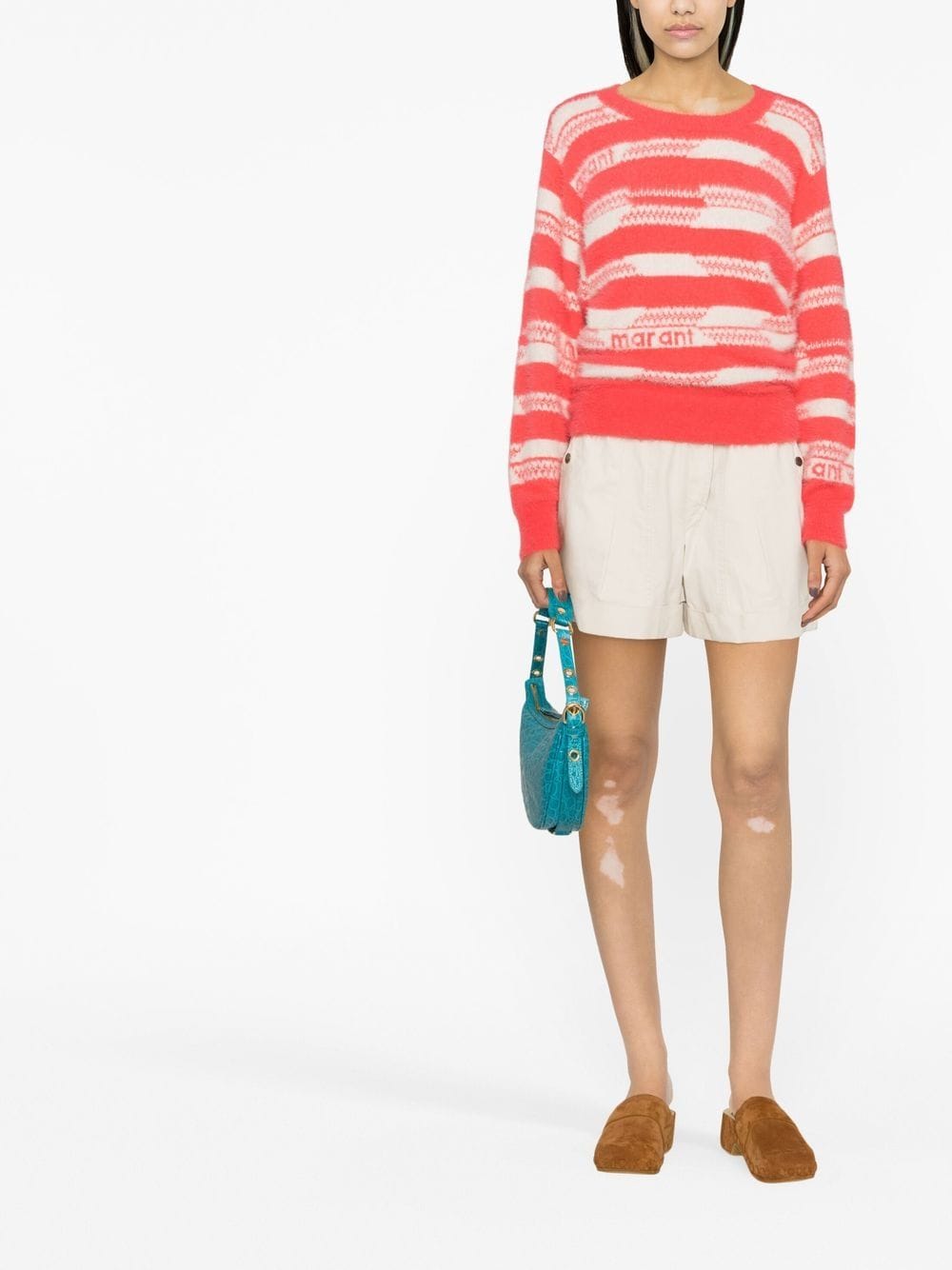 Shop Isabel Marant Étoile Orson Logo-print Striped Jumper In Pink