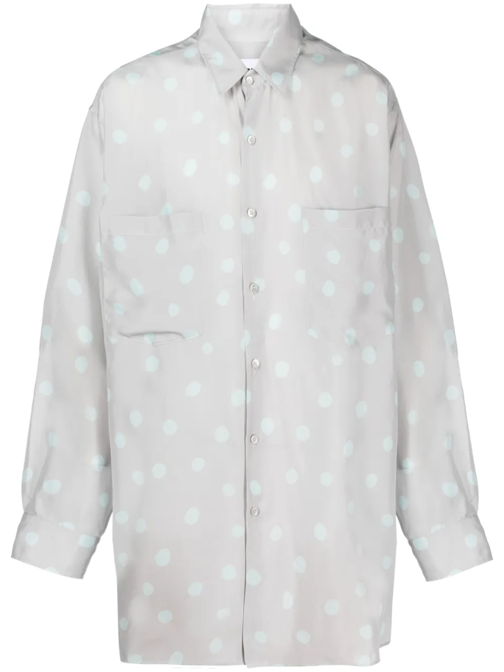 Moschino chemise en soie à pois - Gris Top Merken Winkel