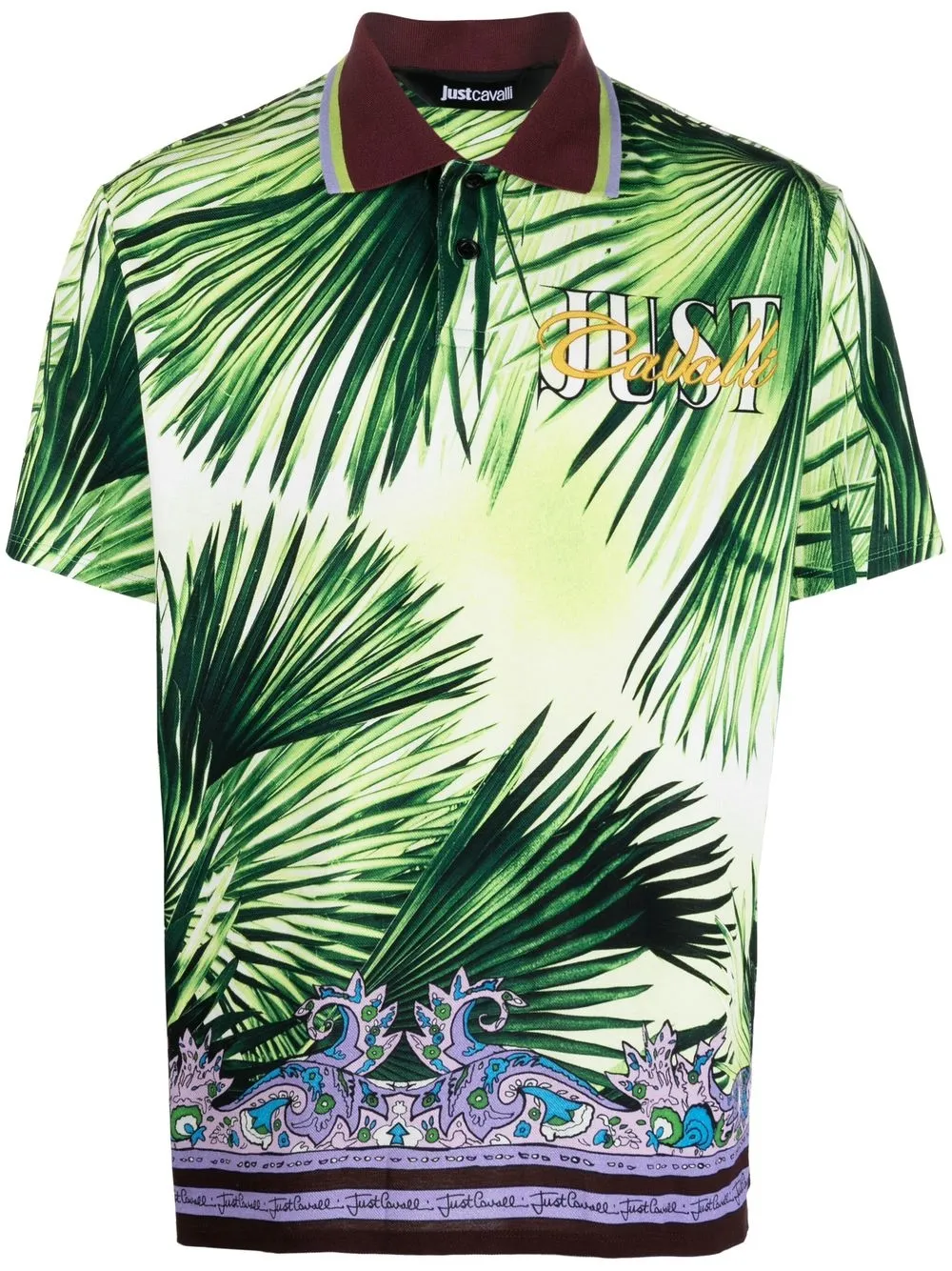 

Just Cavalli playera tipo polo con estampado gráfico - Verde