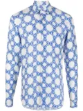 PENINSULA SWIMWEAR geometric-print long-sleeve shirt - White