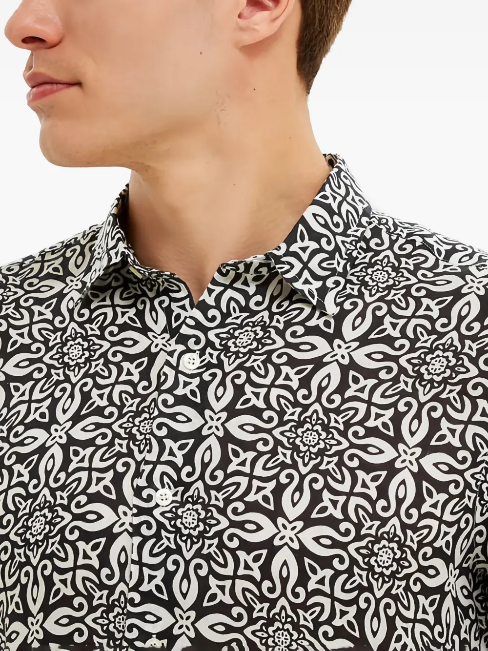 PENINSULA SWIMWEAR Overhemd met patroon Zwart