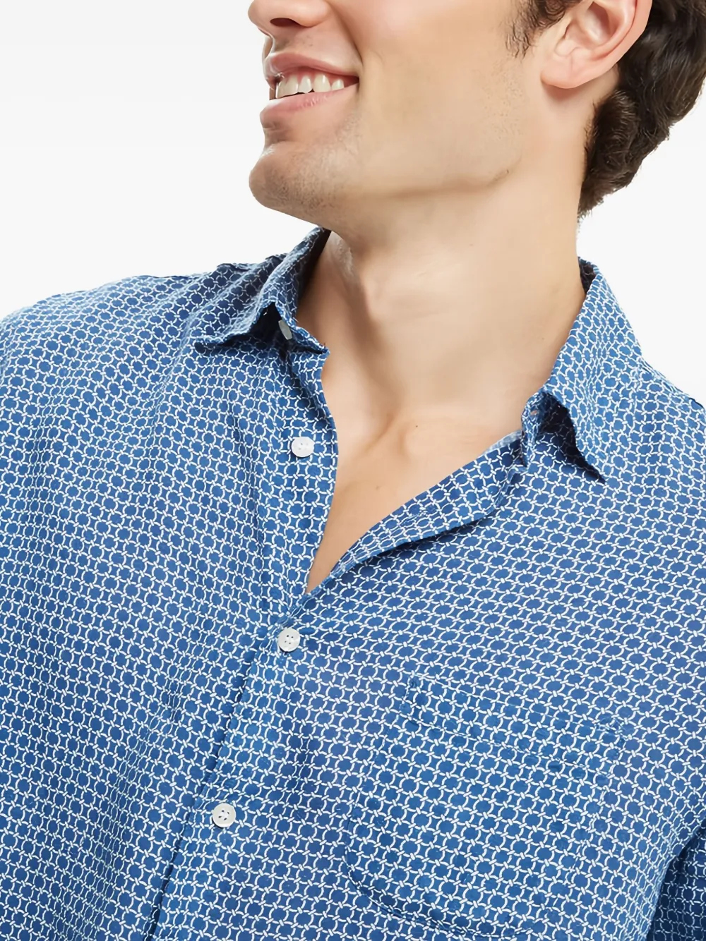 PENINSULA SWIMWEAR Overhemd met patroon en zak Blauw