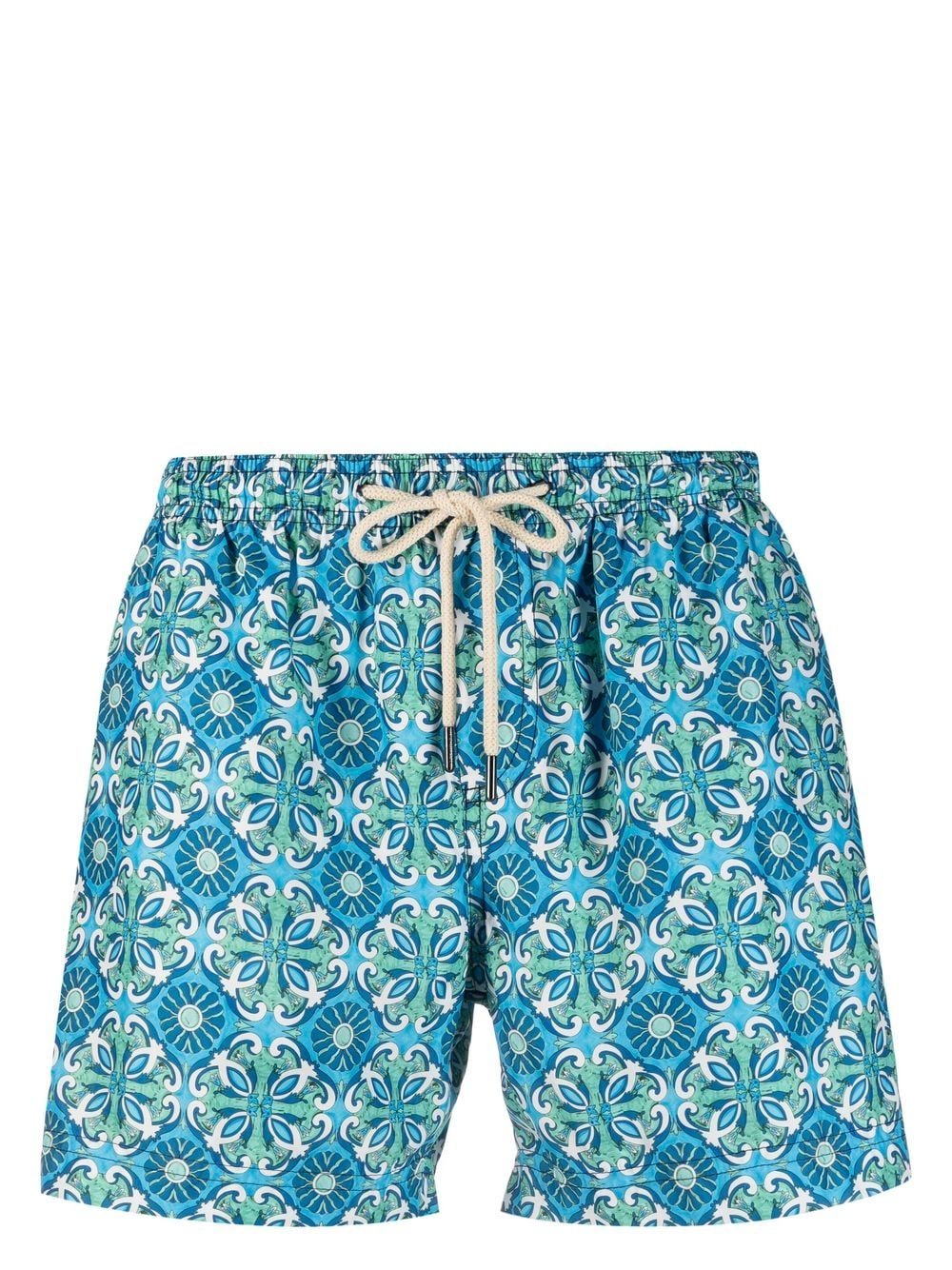 Peninsula Swimwear Geometric-print Swim Shorts In Blue