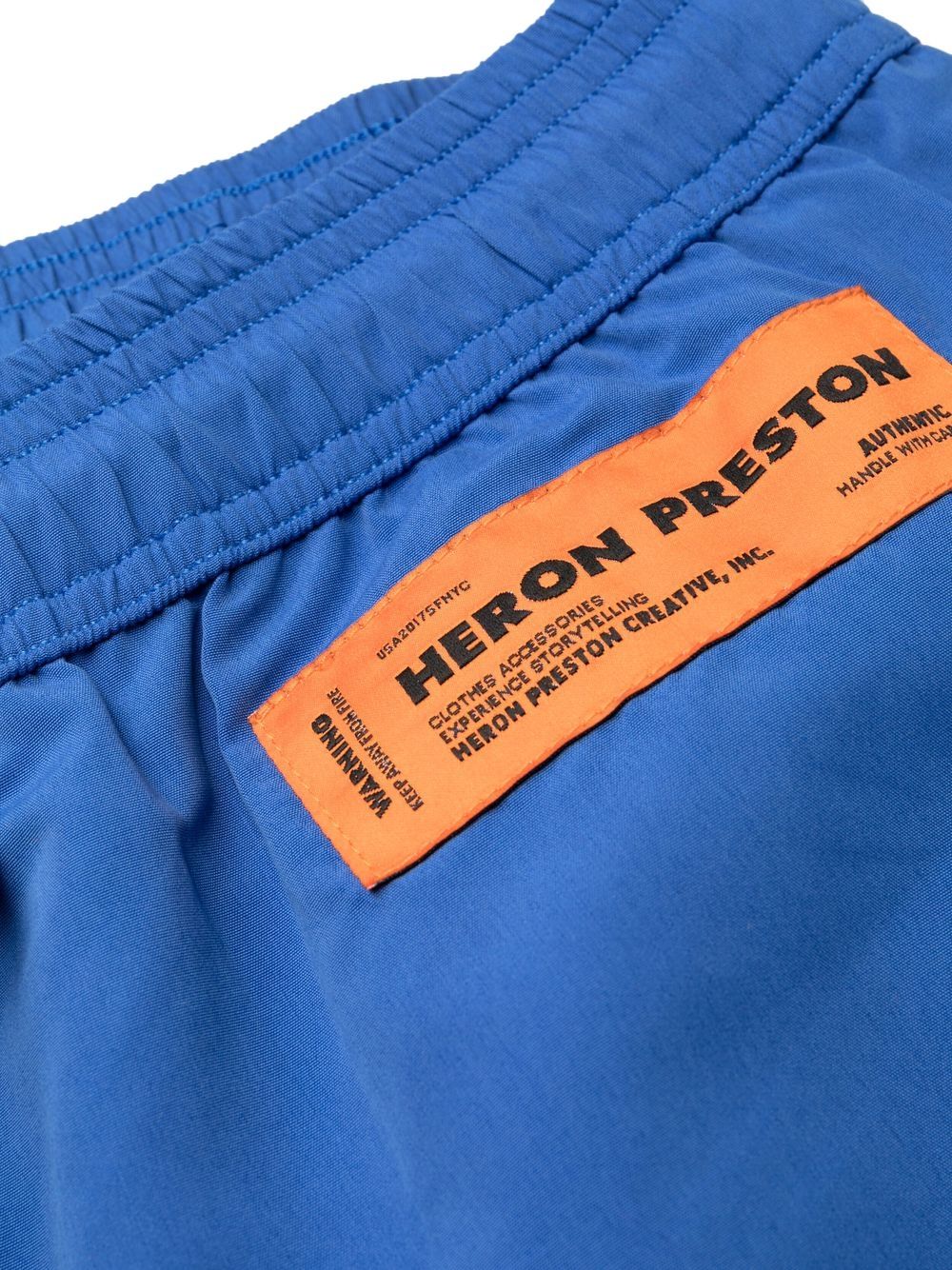 Shop Heron Preston Logo-patch Drawstring Swim Shorts In Blau