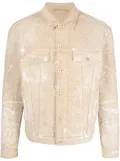 Heron Preston paint-splatter denim shirt jacket - Brown