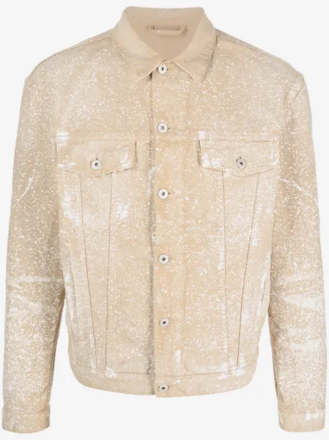 Heron Preston paint-splatter denim shirt jacket