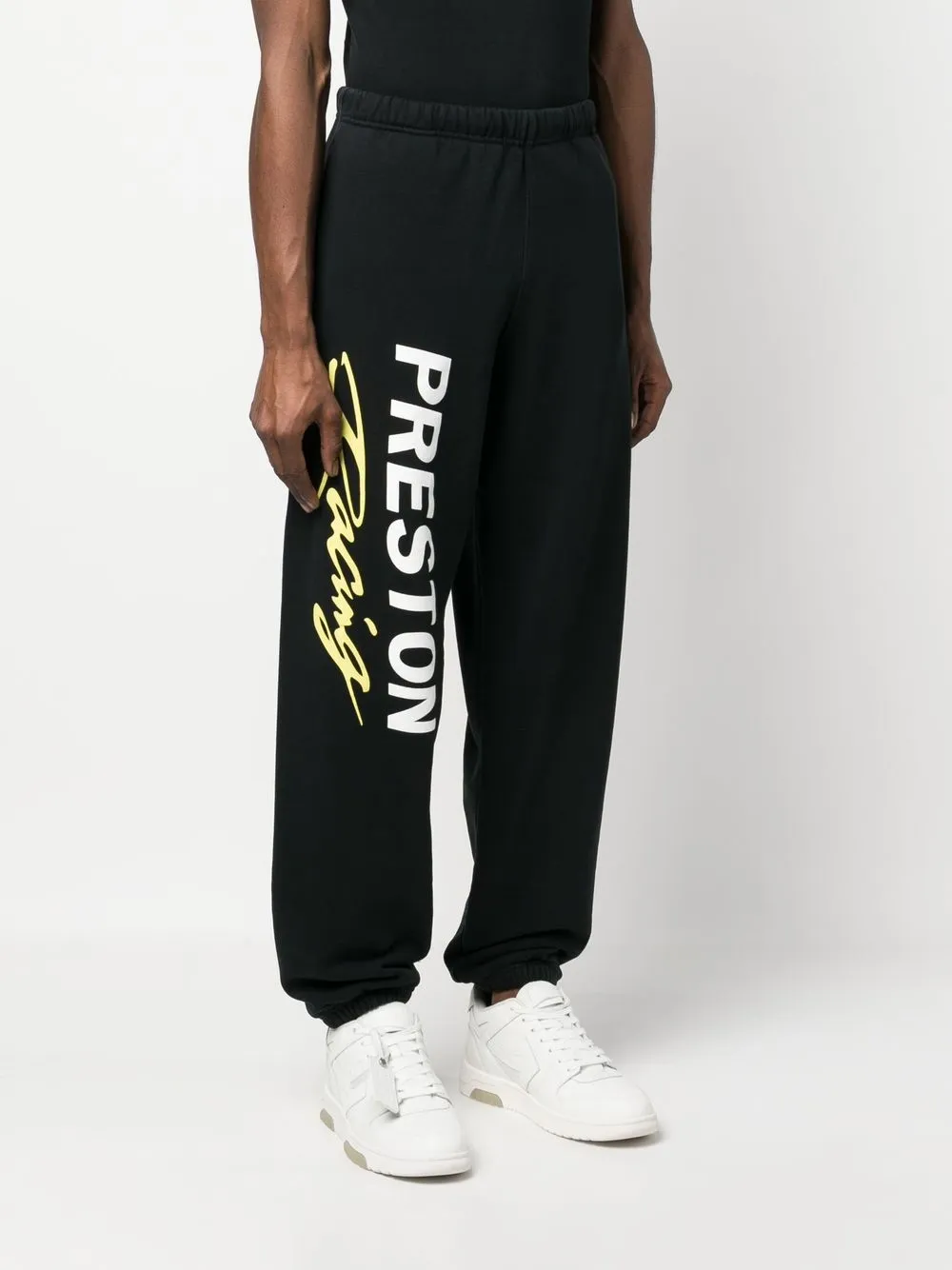 Shop Heron Preston Logo-print Organic Cotton Track Pants In Schwarz