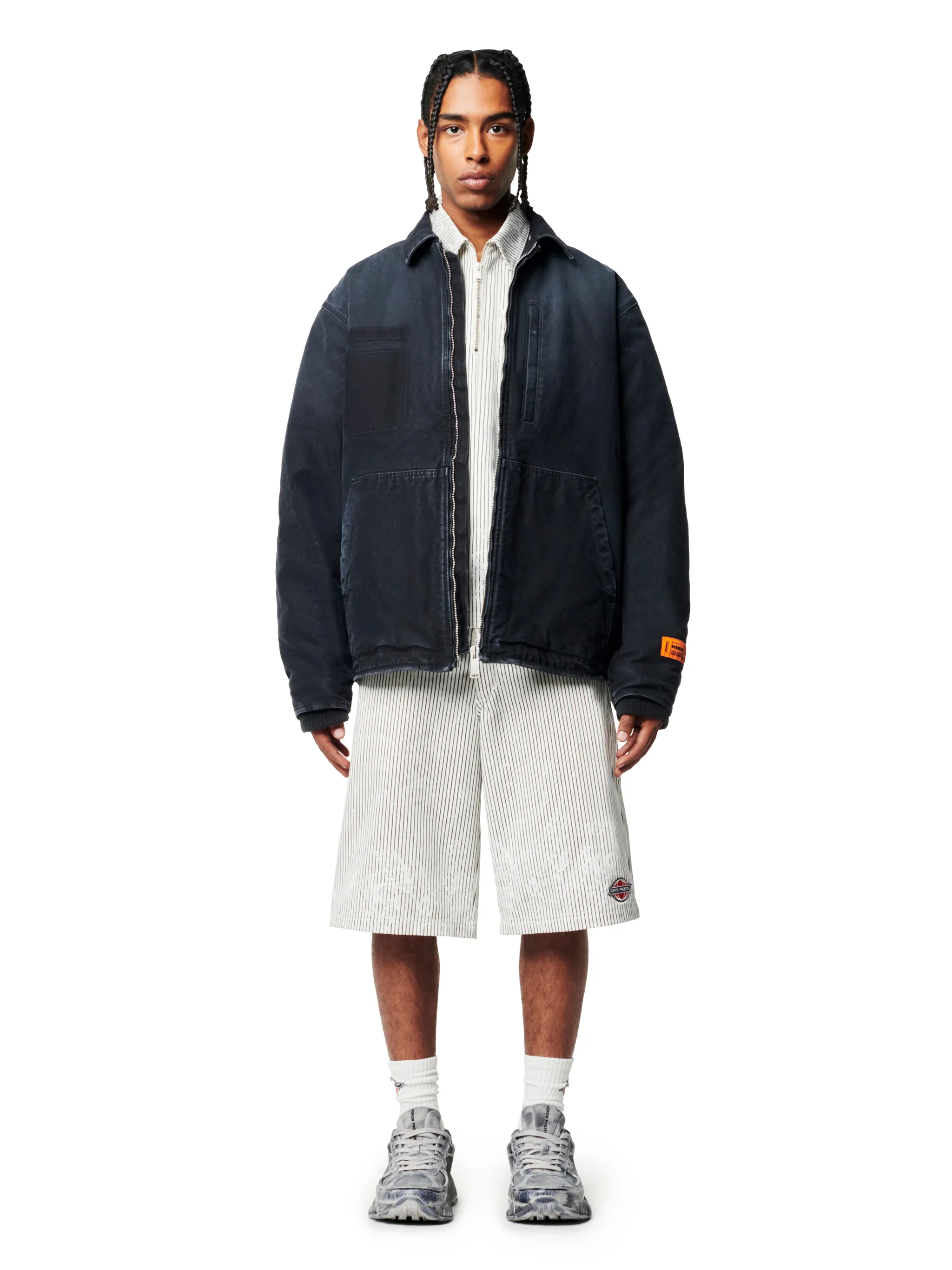 Stripes Canvas Shorts | HERON PRESTON® Official Site