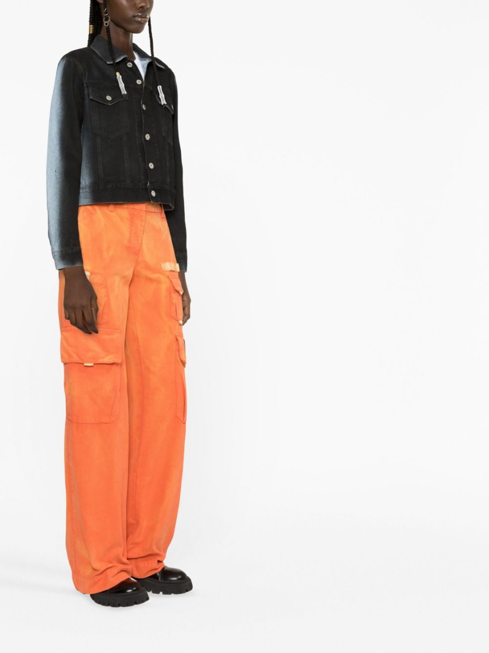 Heron Preston: Black Gradient Regular Denim Jacket