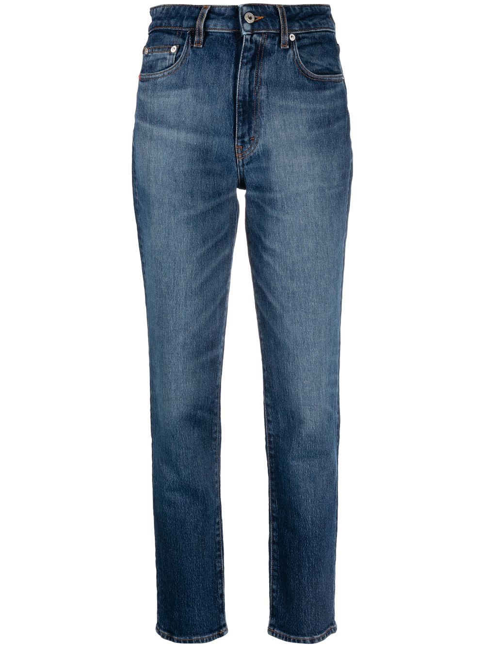 heron preston jean slim ex-ray à taille haute - bleu