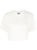 Heron Preston embroidered-logo cropped T-shirt - White