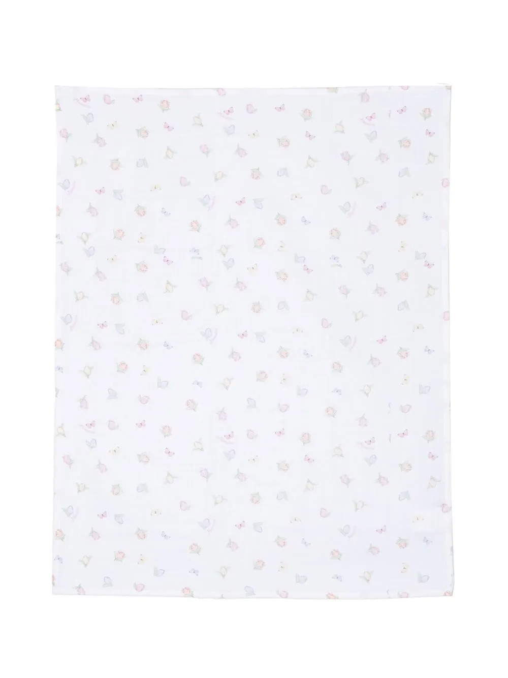 Monnalisa Floral-print Cotton Blanket In White