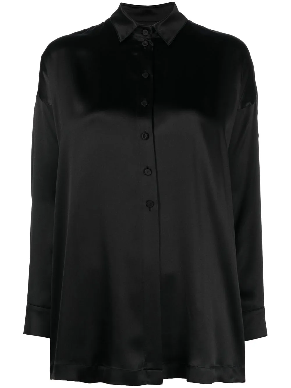 

Emporio Armani camisa de seda manga larga - Negro