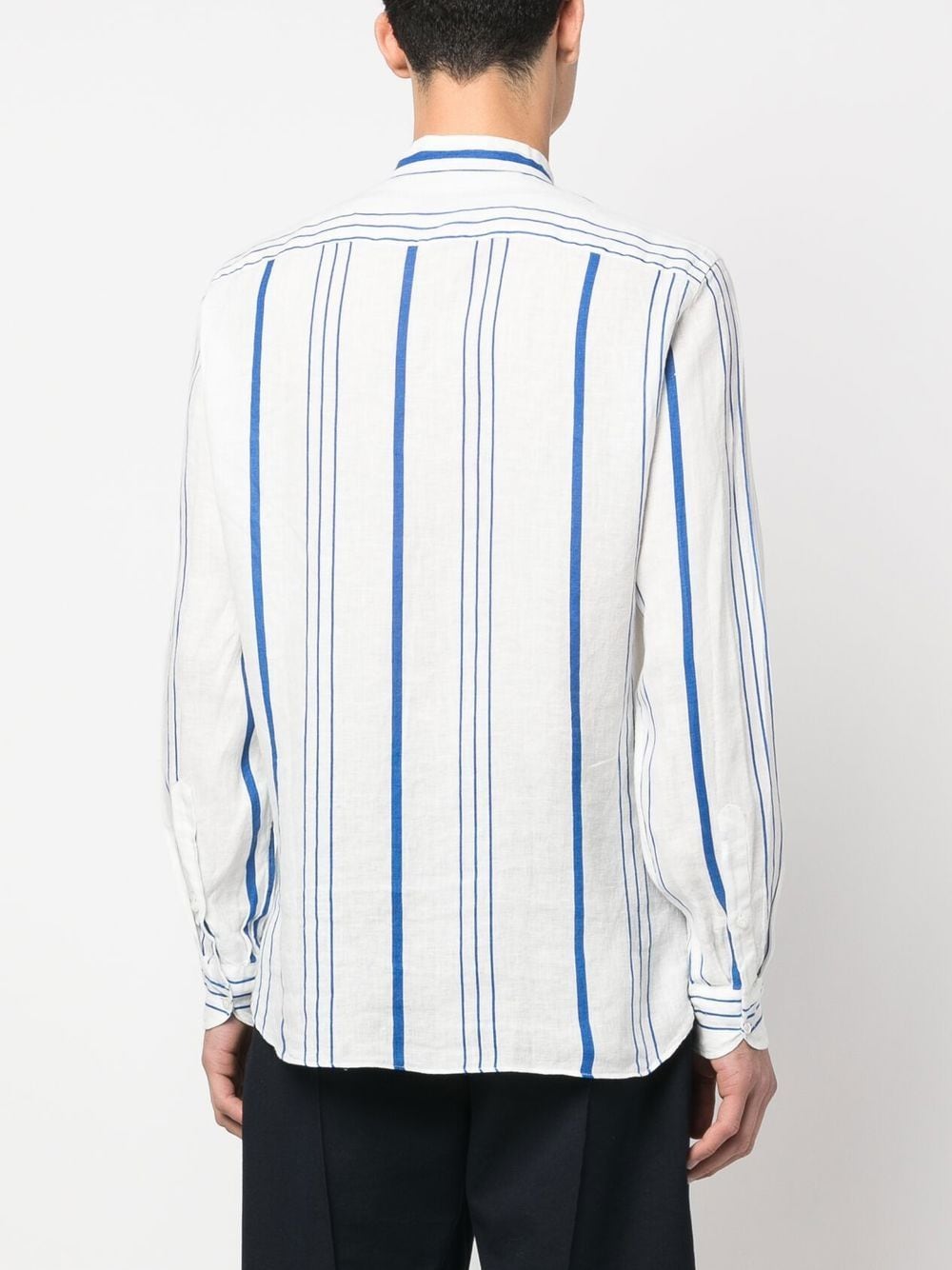 Shop Peninsula Swimwear Stripe-print Long-sleeved Shirt In White