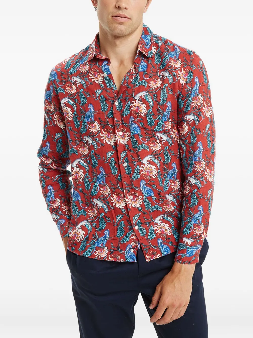 PENINSULA SWIMWEAR floral-print shirt | Red | Image 1