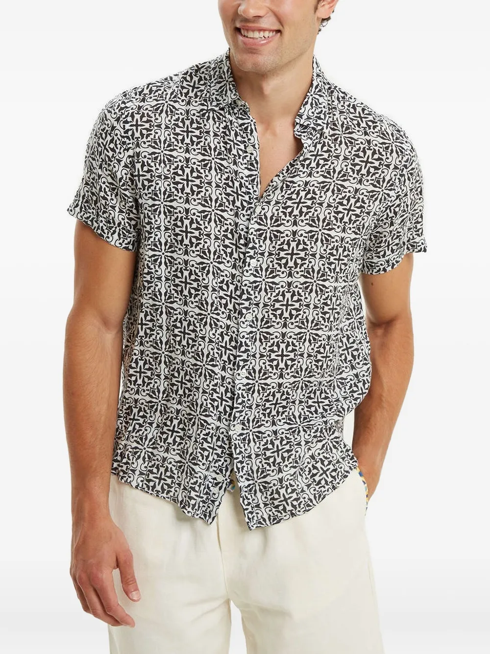 PENINSULA SWIMWEAR patterned short-sleeve shirt | Grey | Image 1