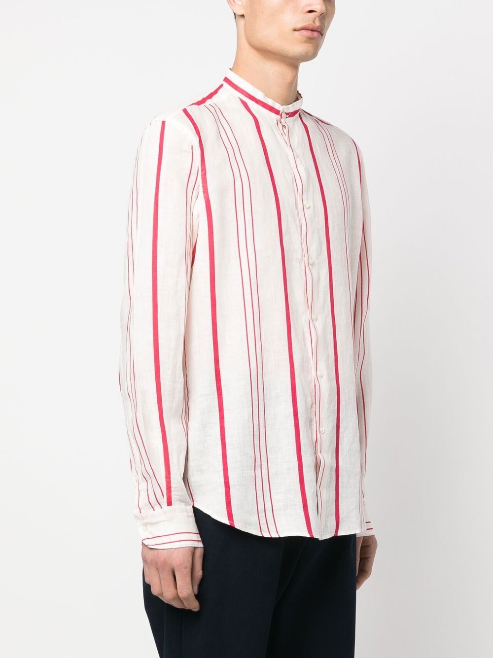 Shop Peninsula Swimwear Stripe-print Long-sleeved Shirt In White