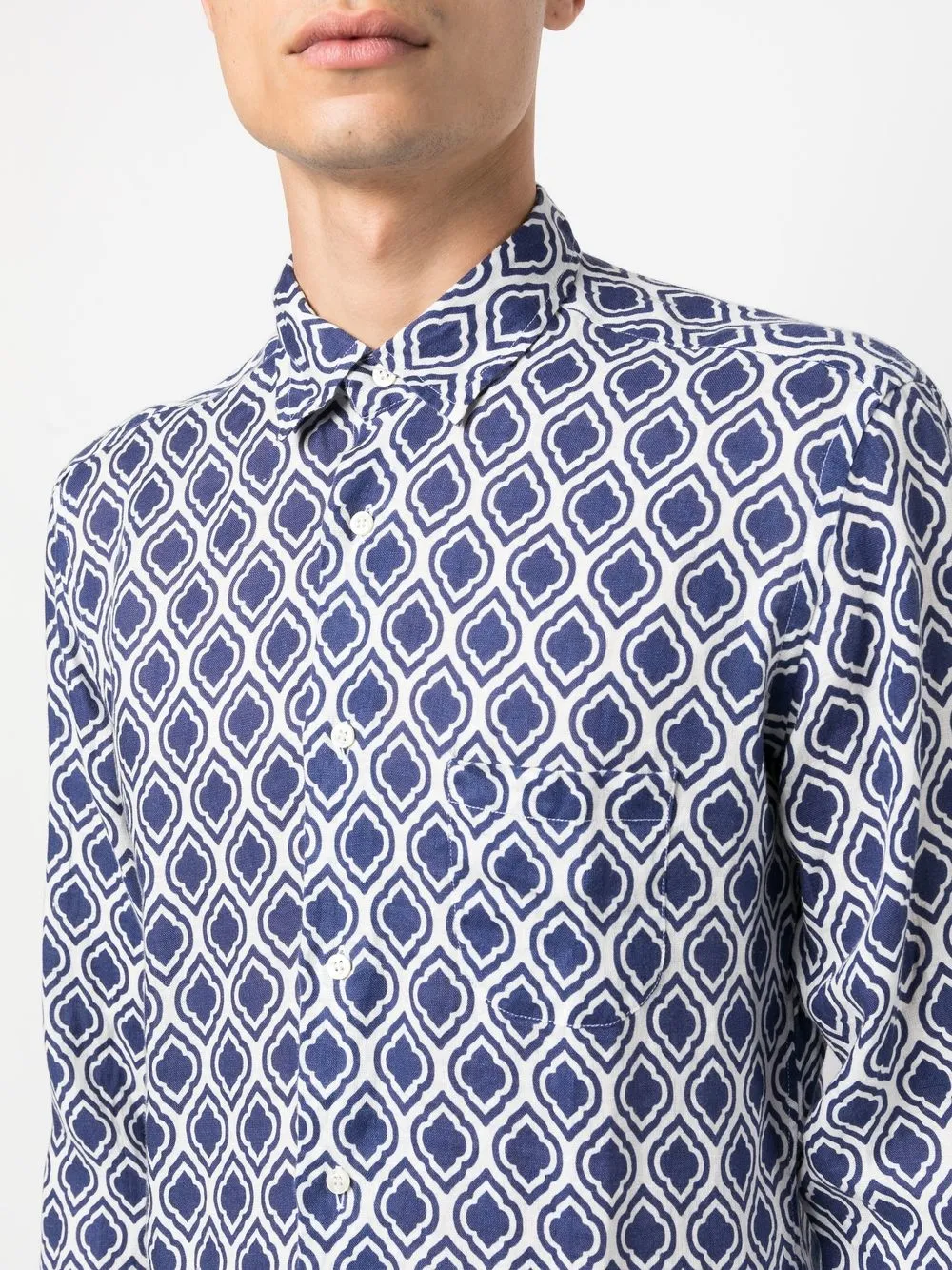 Shop Peninsula Swimwear All-over Graphic-print Shirt In Blue