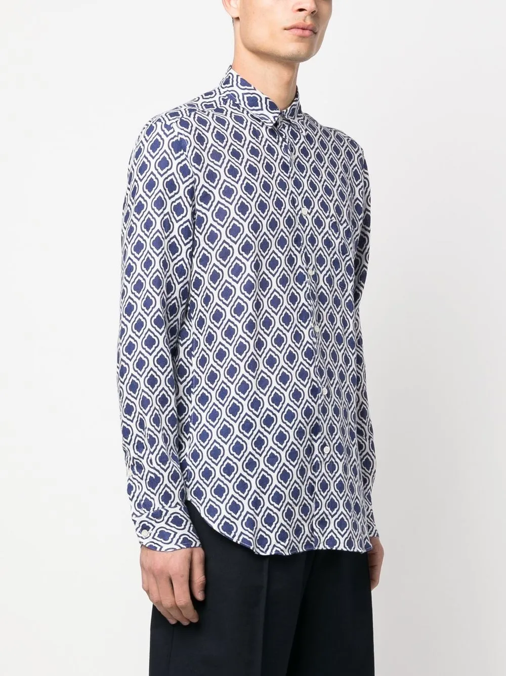 Shop Peninsula Swimwear All-over Graphic-print Shirt In Blue