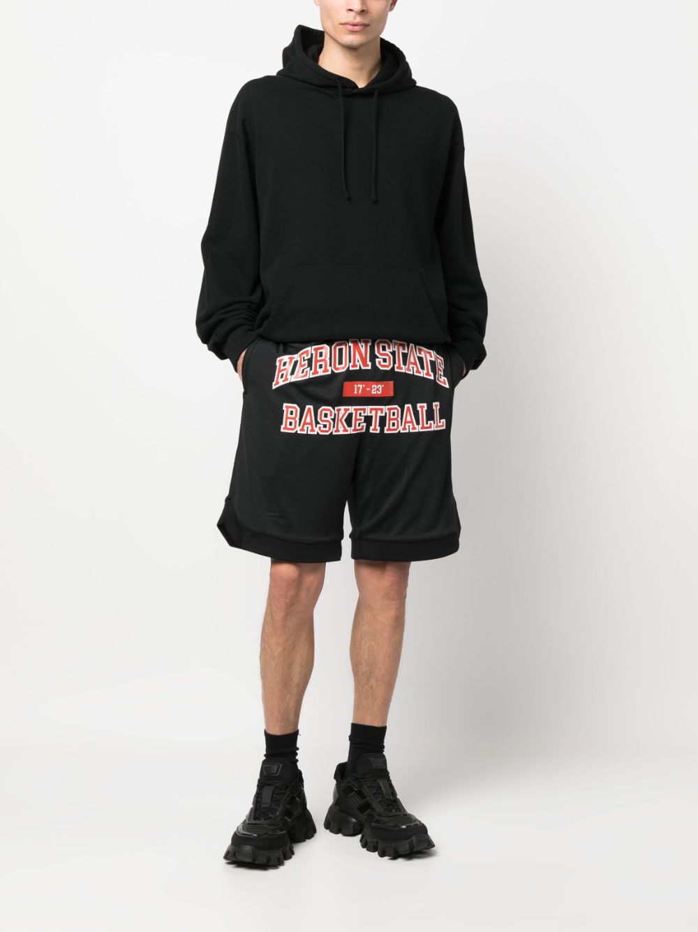 Shop Heron Preston Logo-print Basketball Shorts In Black
