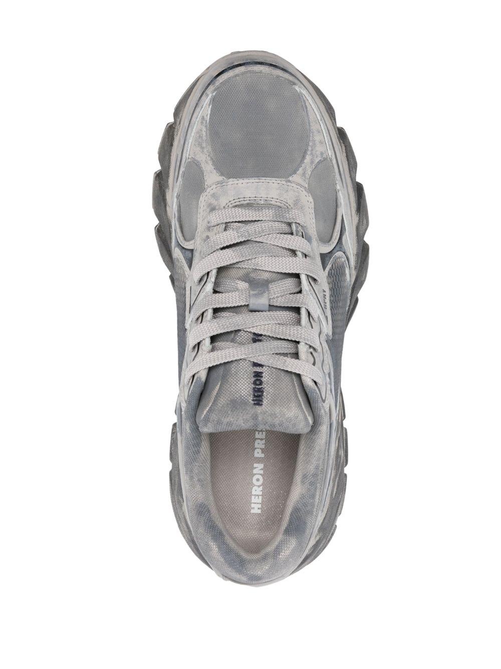 Heron Preston Block Stepper Worn Lea Sneakers | Grey | FARFETCH