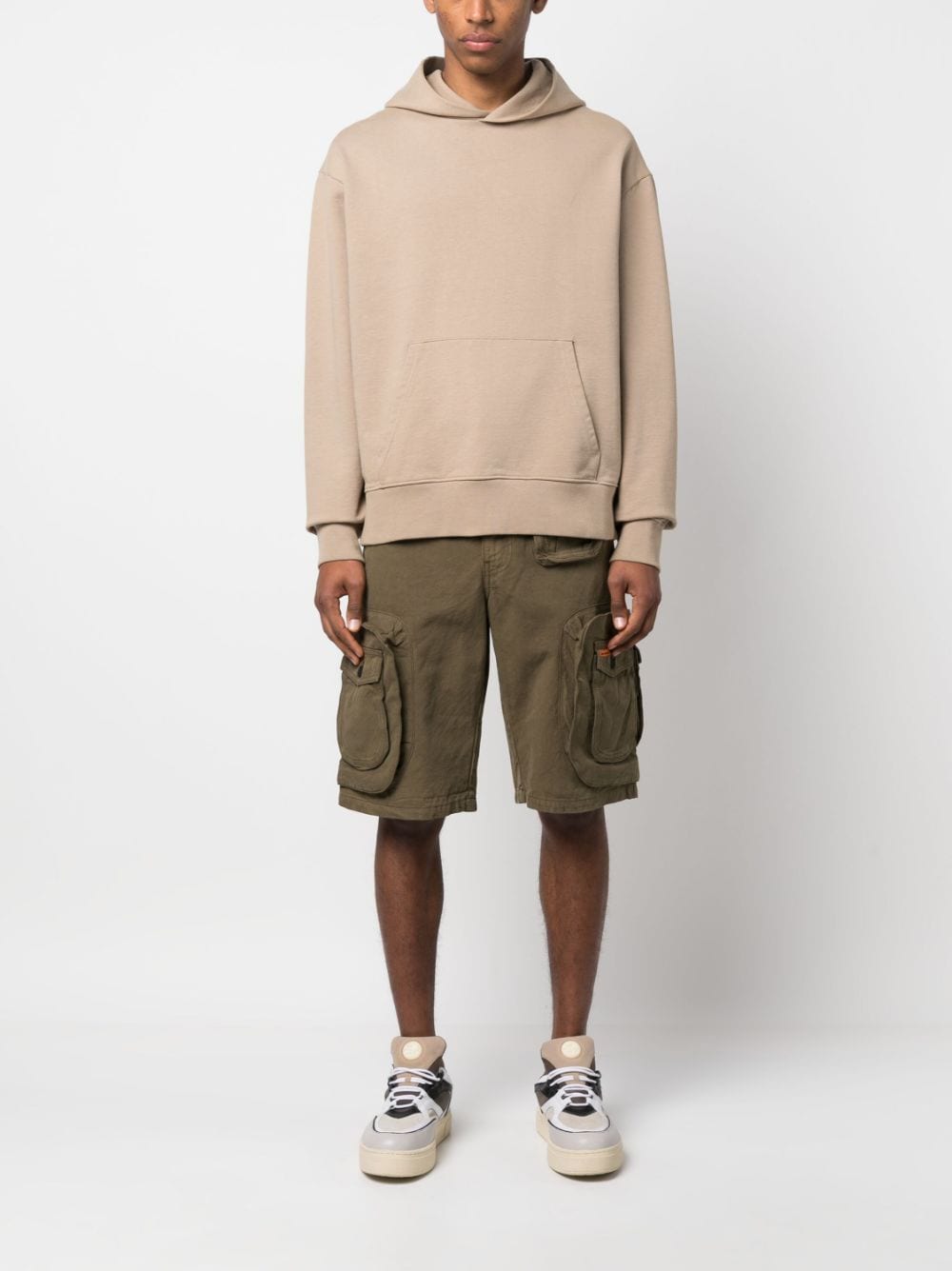 Shop Heron Preston Logo-patch Cargo Shorts In Green