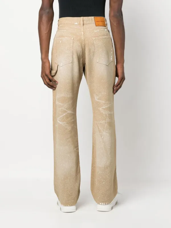 Heron Preston paint-splatter Hammer Trousers | Neutrals